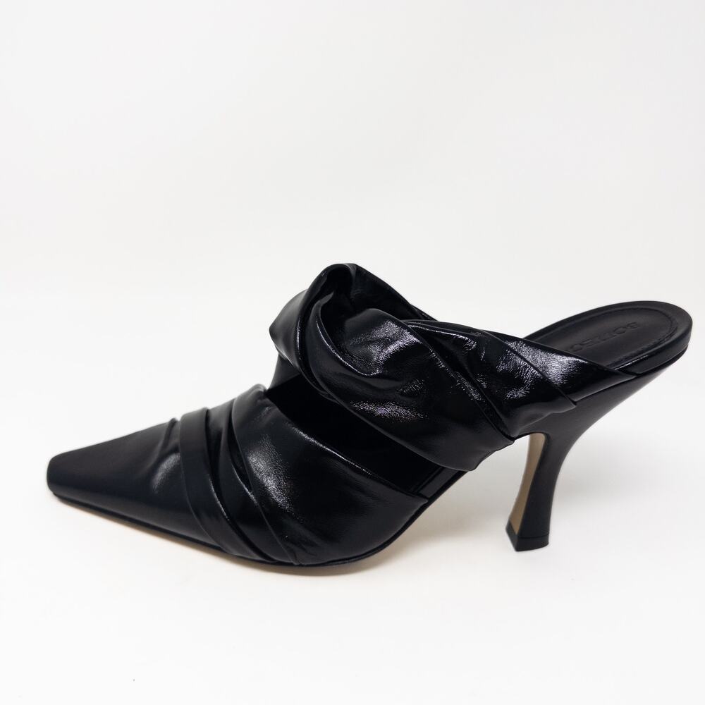 Bottega Veneta Bunnie Mules Black Leather Slip-On Heels EU 38 US 8